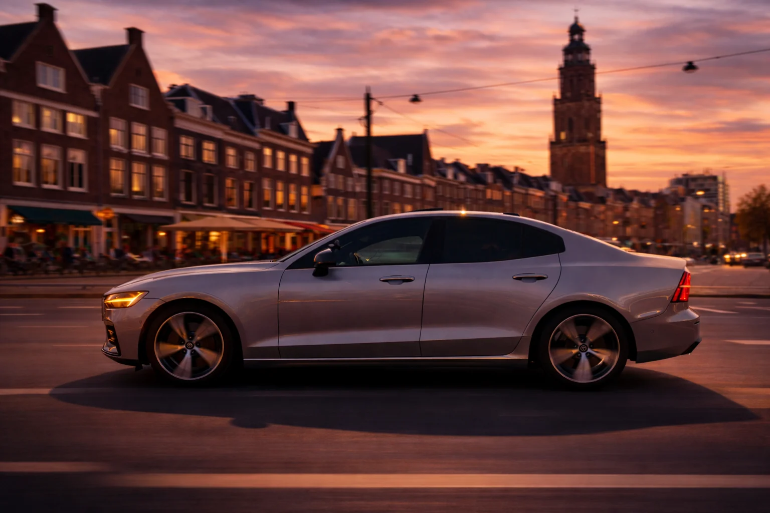 Lesauto van Autorijschool Groningen in de binnenstad